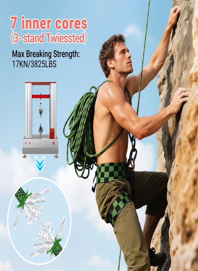 Brobantle 10.5mm Climbing Rope,32FT Static Rock Climbing Rope for Escape Rope Ice Climbing Equipment Fire Rescue Parachute - Image 2