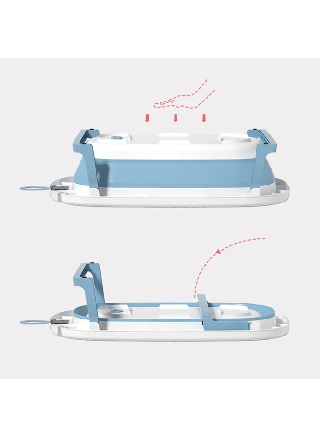 حوض استحمام للأطفال حديثي الولادة قابل للطي مع وسادة دعم مريحة وتايمر لقياس حرارة المياه - Image 4
