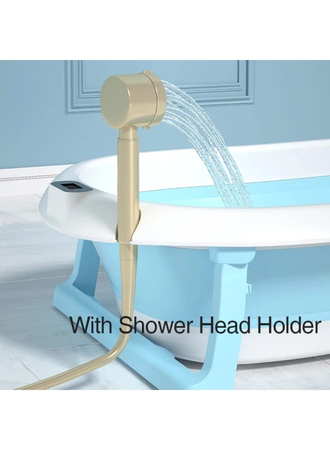 حوض استحمام للأطفال حديثي الولادة قابل للطي مع وسادة دعم مريحة وتايمر لقياس حرارة المياه - Image 5