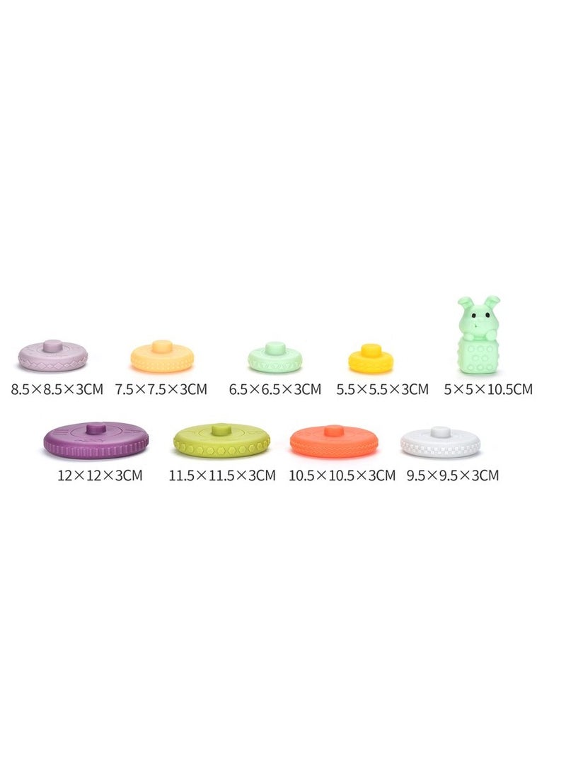 Educational Multicolored Stacking Plastic Rings Tower Set - Image 2