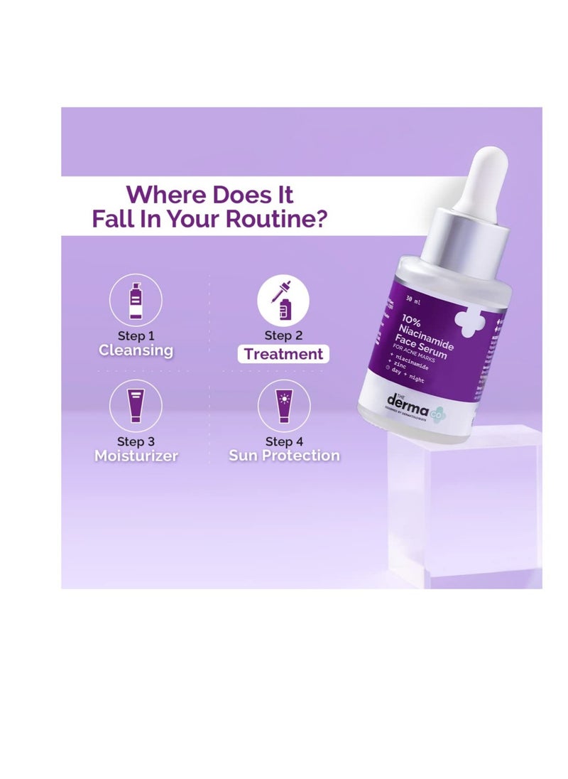 THE derma Co - سيروم الوجه نياسيناميد 10% لعلامات حب الشباب والبشرة المعرضة لحب الشباب للجنسين 30 مل - Image 1
