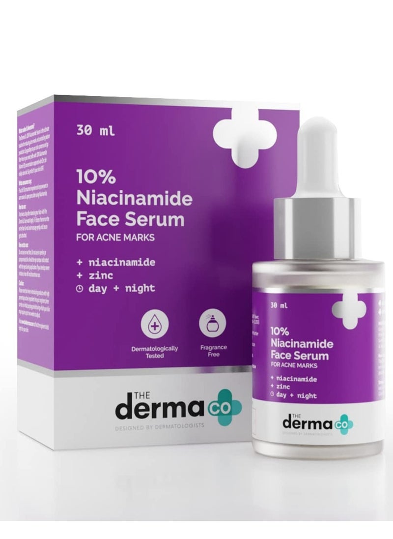 THE derma Co - سيروم الوجه نياسيناميد 10% لعلامات حب الشباب والبشرة المعرضة لحب الشباب للجنسين 30 مل - Image 1