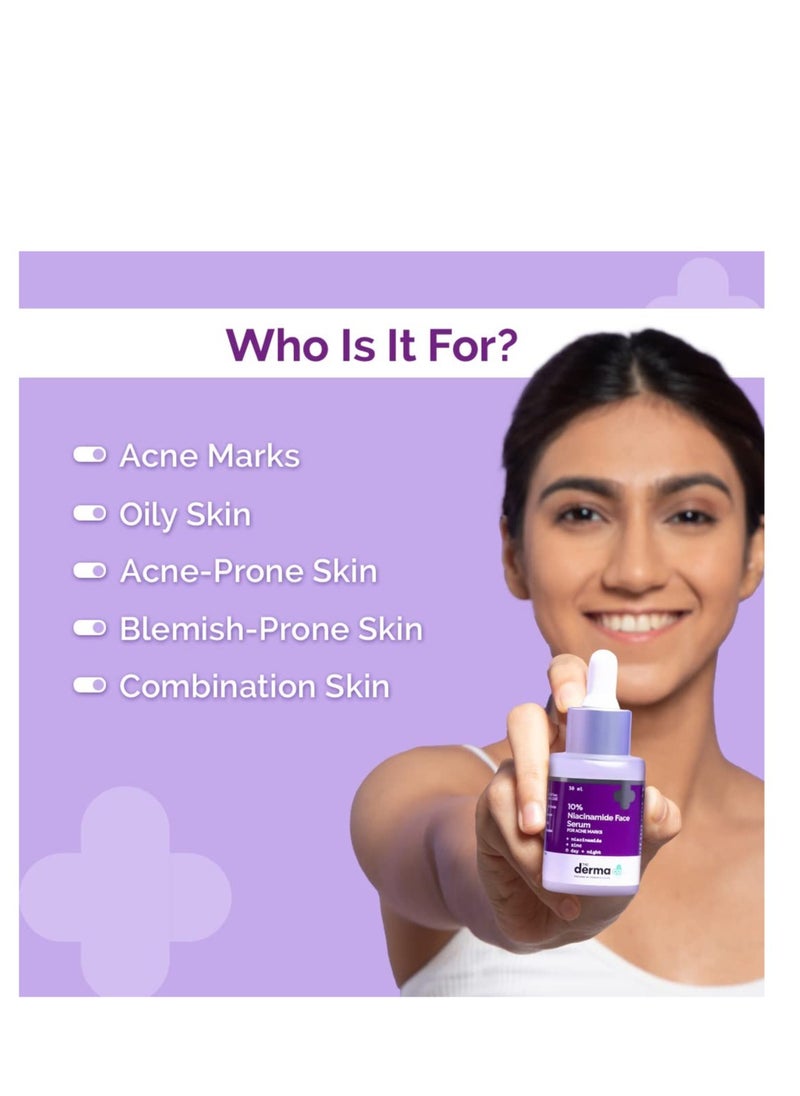 THE derma Co - سيروم الوجه نياسيناميد 10% لعلامات حب الشباب والبشرة المعرضة لحب الشباب للجنسين 30 مل - Image 1