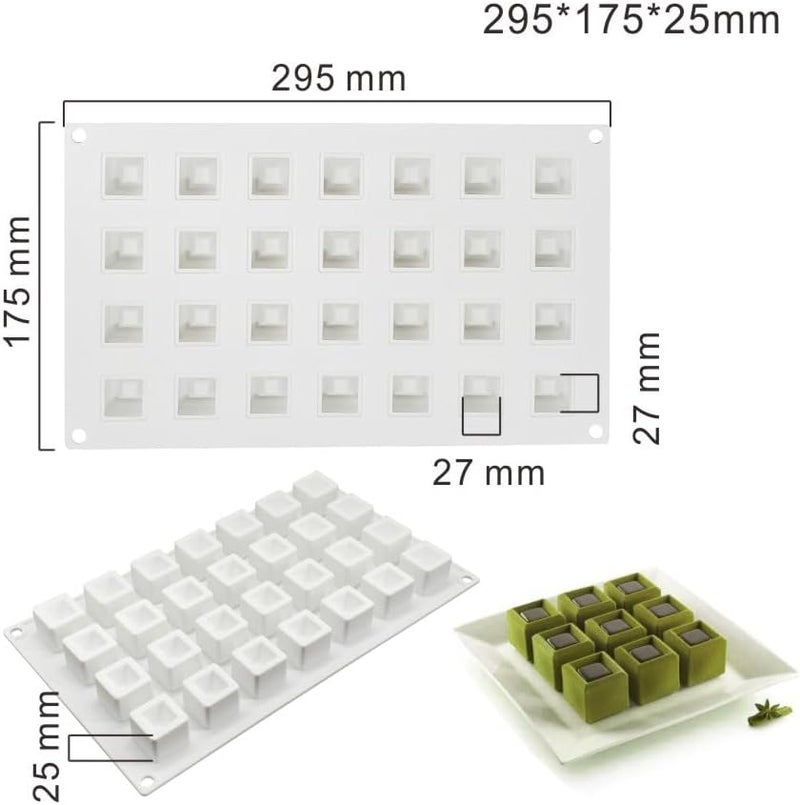 mostsom Epoxy Resin DIY Ice Cube Mold - 28 Grid Square Silicone Mold (11.8 x 7 x 1 inch) - Image 3