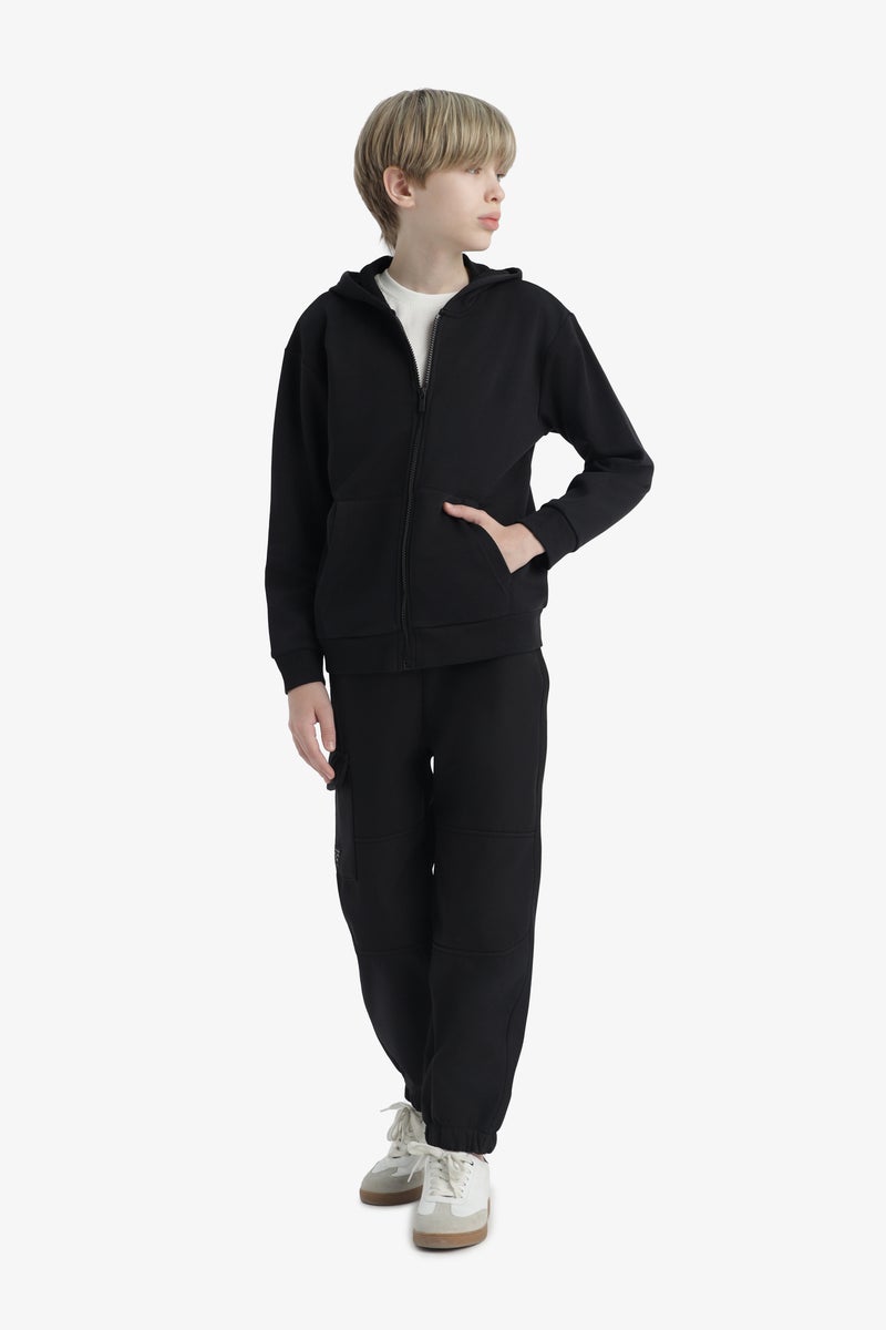 DeFacto Black Boy Boy Basic Zip-Up Hoodie Casual - Image 2