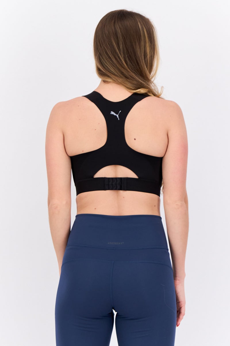 PUMA Women Brand Logo Padded Sports Bra, Black  - Image 3