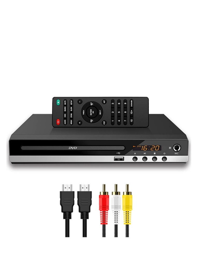 فورتي مشغل دي في دي HDMI مشغل دي في دي الصفحة الرئيسية مشغل أقراص DVD مشغل أقراص مضغوطة مشغل الوسائط المتعددة الرقمي إخراج AV مع جهاز تحكم عن بعد واتصال USB / MIC / RCA / HDMI ، دعم نظام NTSC / PAL  - Image 1
