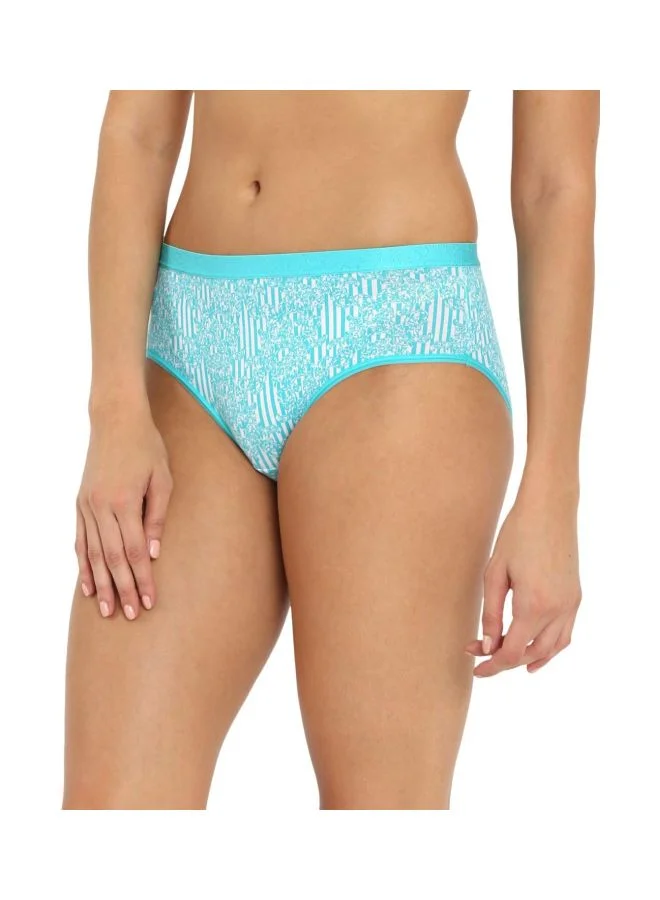 Jockey Print 3001 Women Super Combed Cotton Elastane Stretch Mid Waist Hipsters Panties with Ultra Soft Exposed Waistband for Women | Best Price UAE