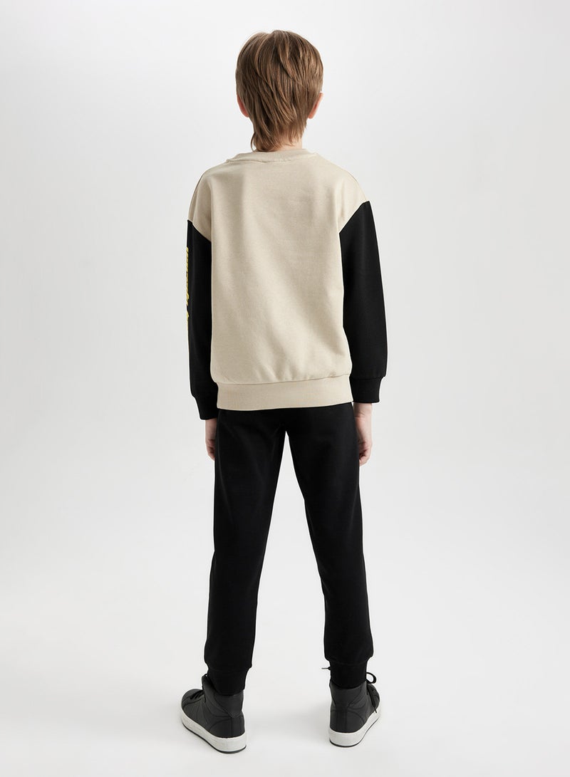 DeFacto Printed Sweatshirt With Elastic Waist Jogger Pants 2-Piece Set - Image 2