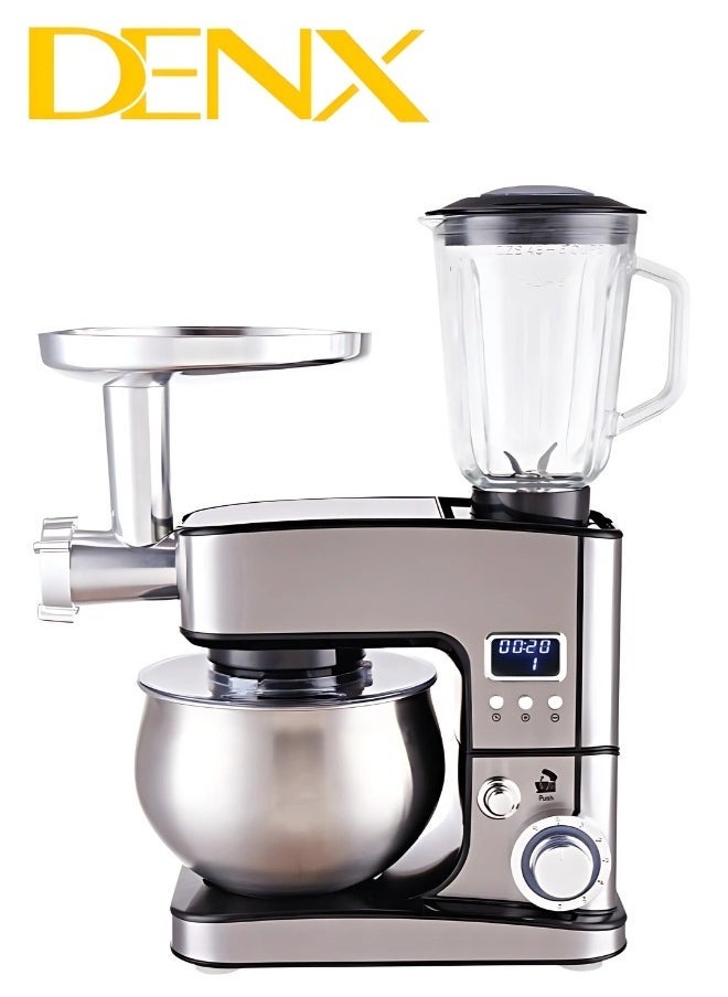 Denx 3-In-1 Electric Stand Mixer, Food Processor, And Meat Grinder With 5-Liter Capacity, 1300 Watts From Dx2047 - Image 3
