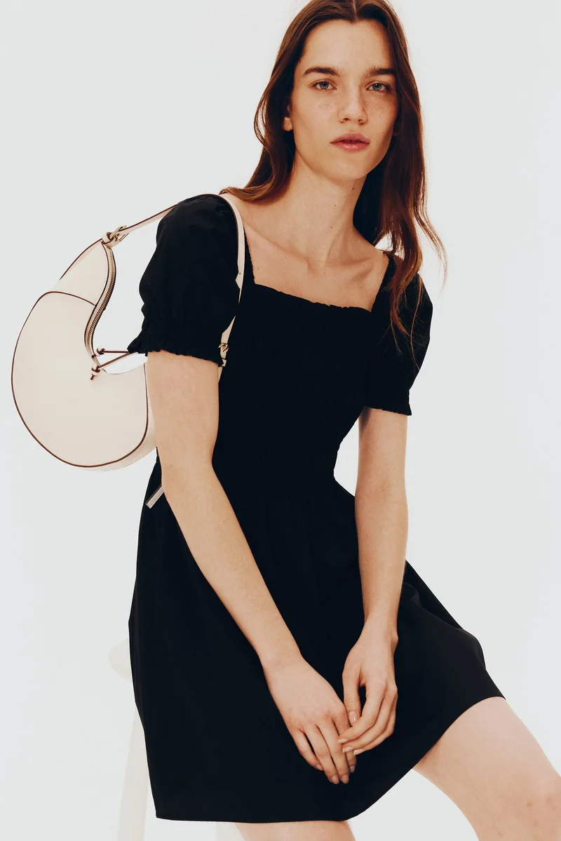 اتش اند ام فستان من البوبلين المتجمع