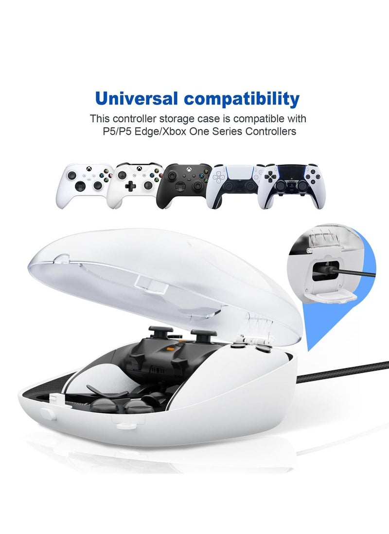 Generic Controller Protective Case for PS5 Dualsense/Xbox Series X/S/One Controllers, Hard Shell Travel Case, Dust-Resistant, Shock Proof with Type C Charging Cable, Wall Hook, Lanyards  - Image 3