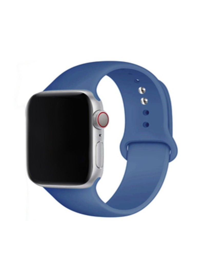 1Pcs Dark Blue S/M 42-44mm Silicone Rubber Strap Band For Replacement Apple Watch Strap - Image 1
