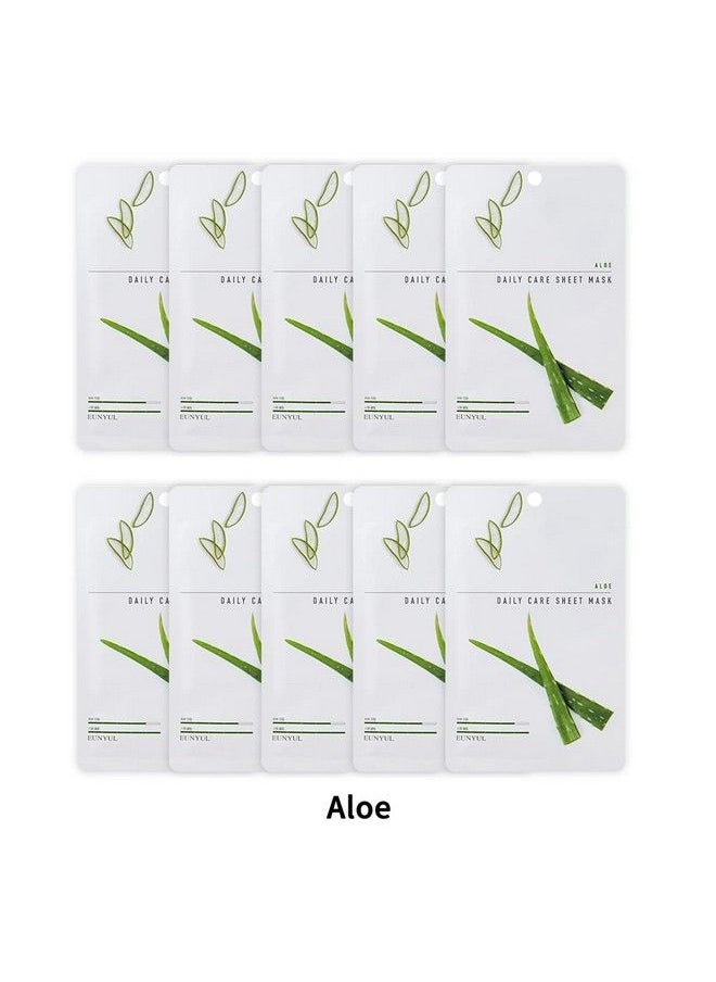Eunyul [Pack Of 10] Eunyul Daily Care Facial Sheet Mask Pack Aloex10Pcs Korean Skincare Hydrating & Nourishing & Natural Ingredients For All Skin Types  - Image 3