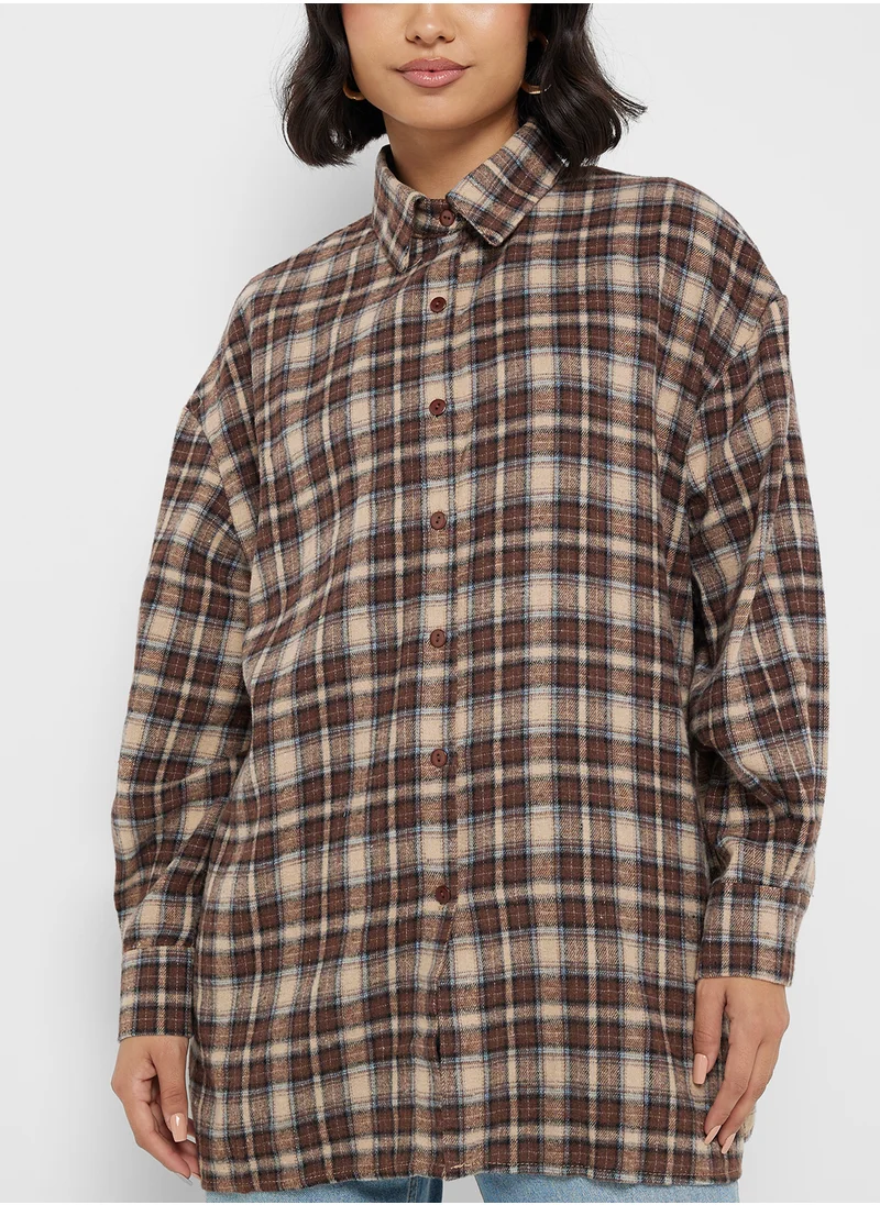 جينجر Oversize Checkered Vintage Shirt