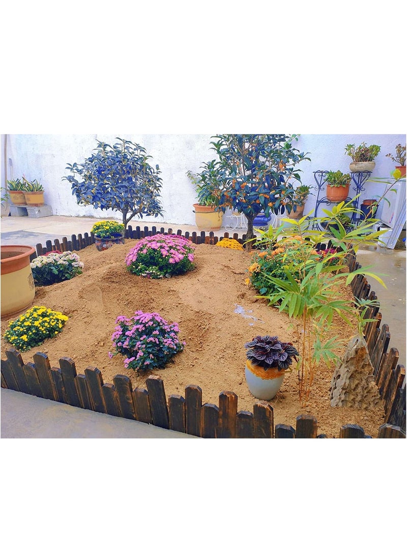 LINGWEI Wooden Picket Fence Brown 120x30cm - Image 5