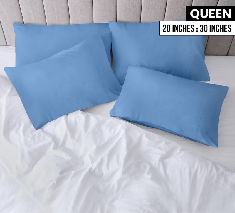 يوتوبيا بيدينج يوتوبيا الفراش سادات الملكة - 4 حزمة - إغلاق الظرف - نسيج الألياف الدقيقة الناعمة - الانكماش والوسادة المقاومة تتلاشى يغطي كوين حجم 20 × 30 بوصة (كوين هولندية زرقاء) - Image 2