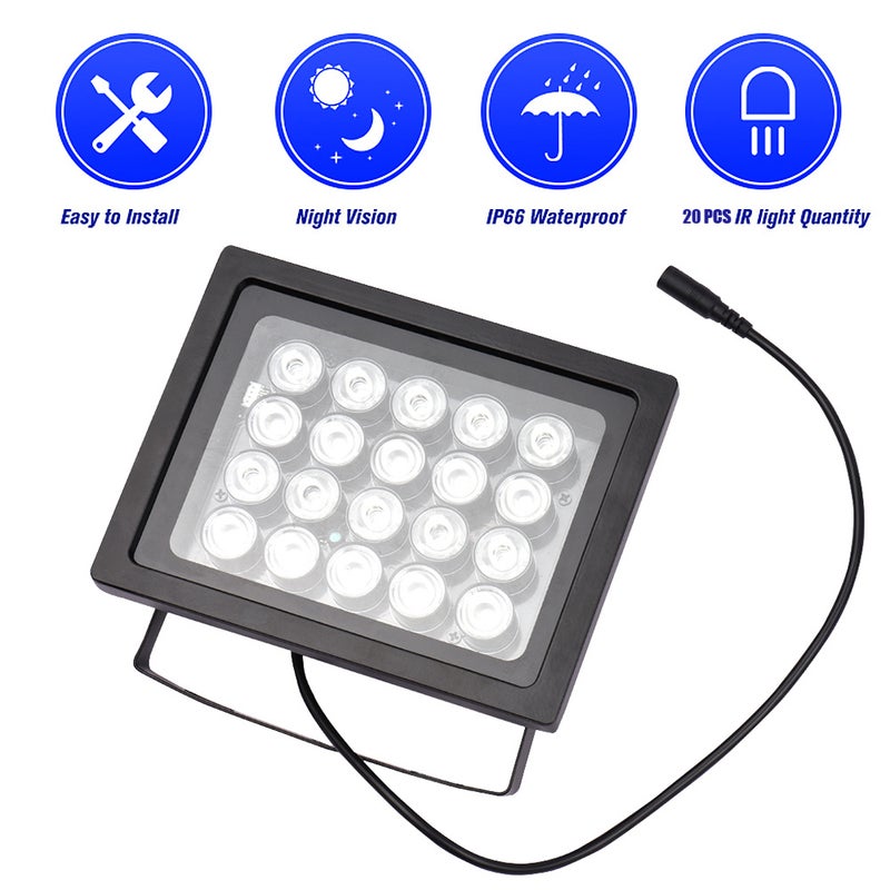 Infrared Illuminator 20pcs Array IR LEDS IR Illuminator Night Vision Wide Angle Long Range Outdoor Waterproof for CCTV Security Camera - Image 2