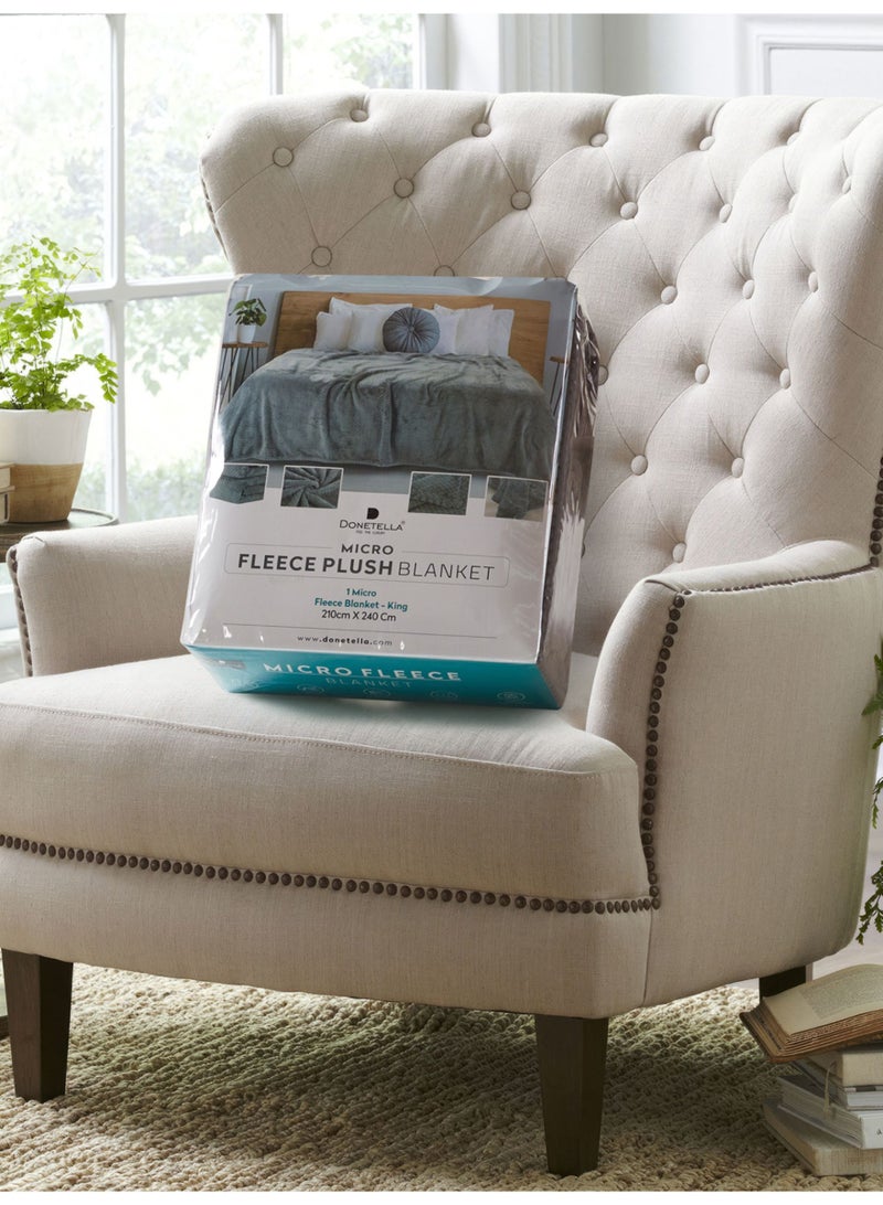 Donetella Fleece Blanket, King Size 210x240 cm, 300 GSM, Waffle Texture - Lightweight Ultra Soft & Warm Solid Throw Blanket, Cozy  for Sofa, Bed & Couch - Image 2