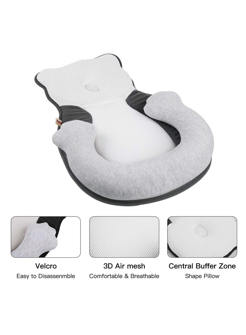 KASTWAVE Portable Snuggle Bed-Co-Sleeping Bed for 0-6 Months Baby Head Support Adjustable with 3D Breathable & Ultra Soft Infant Floor Bedfor Travel, Newborn Essentials Organic Co-Sleeper Baby snuggle (Bear) - Image 4