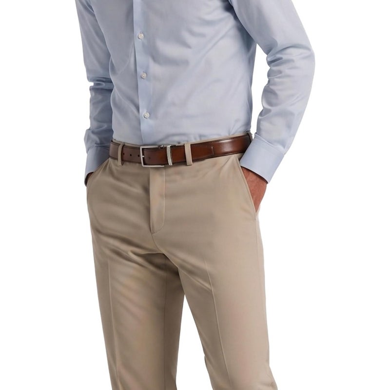 حزام جلدي مزدوج الخياطة من ماركة Mens Portfolio، قابل للتقليب، بأحجام – بالبوصة - Image 4