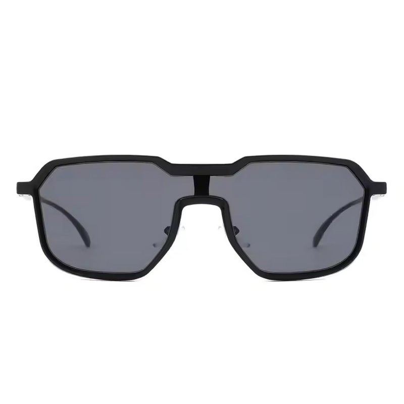 Dervin UV Protected One Piece Designer Punk Style Metal Sunglasses for Men and Women - Image 2