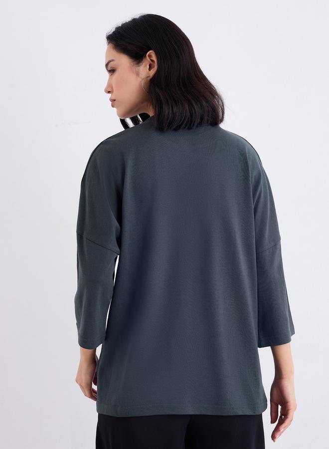 ستايلي تيشيرت فضفاض بطبعة بروكلين - Image 5