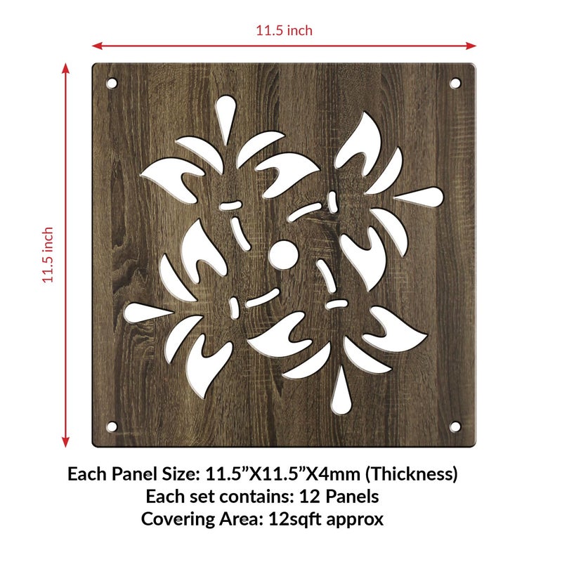 Random مجموعة ألواح تقسيم الغرفة المعلقة الخشبية العشوائية 12 قطعة فاصل لغرفة المعيشة فاصل حائط زخرفي حديث فواصل معلقة فاصل للمساحة للديكور المنزلي والمكتبي RSD8108 - Image 4