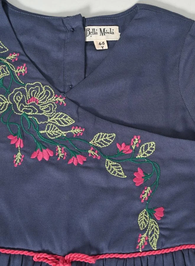BELLA MODA Embroidered Denim Dress