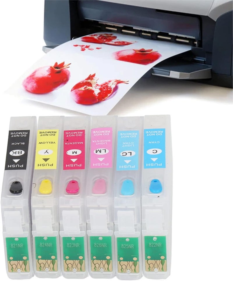 klarako 6 Colors Ink Cartridge with Permanent Chip Replacement Refill Cartridge Printer Accessories (T0781/T0782/T0783/T0784/T0785/T0786) - Image 4