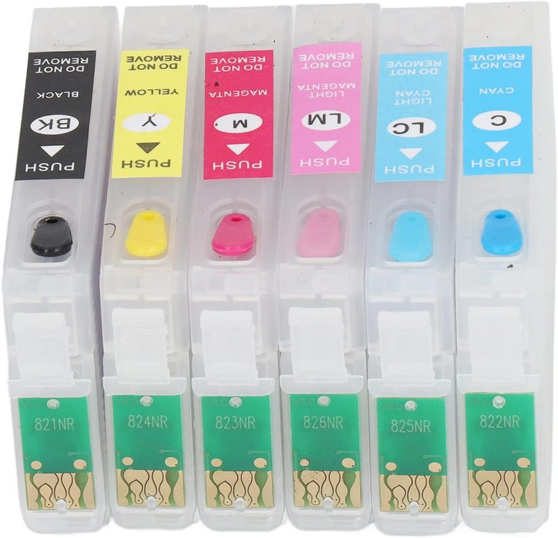 klarako 6 Colors Ink Cartridge with Permanent Chip Replacement Refill Cartridge Printer Accessories (T0781/T0782/T0783/T0784/T0785/T0786) - Image 1