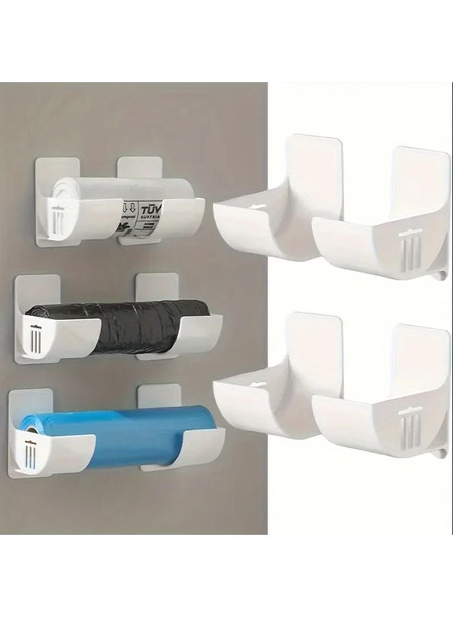4pcs White Kitchen Storage Racks Adhesive Backing Organizer For Cabinet Refrigerator - Image 2