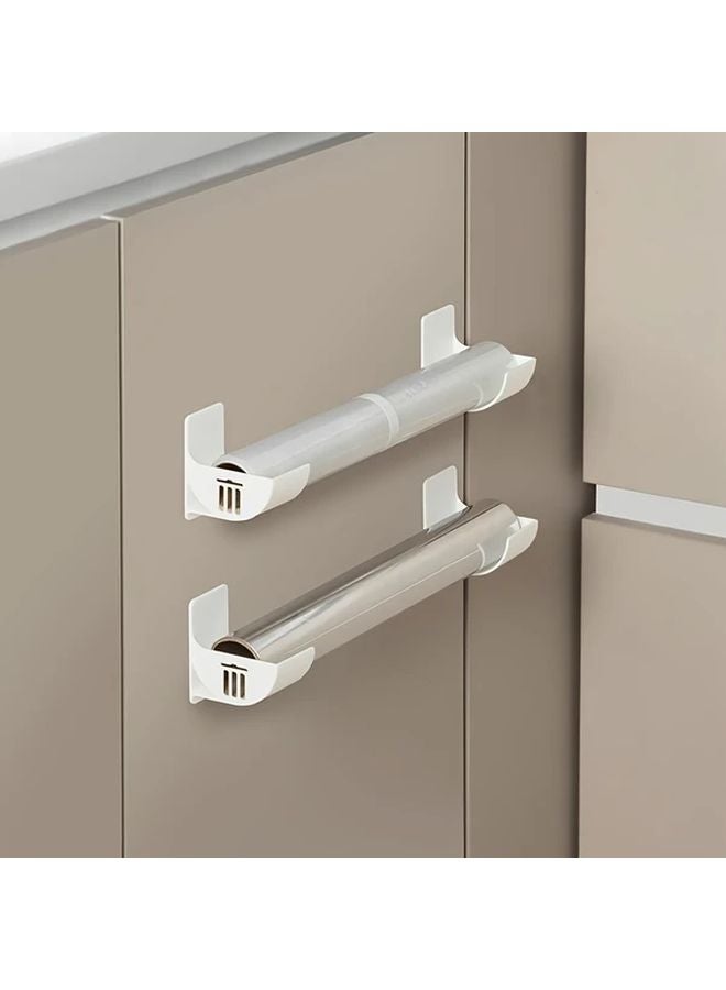 4pcs White Kitchen Storage Racks Adhesive Backing Organizer For Cabinet Refrigerator - Image 1