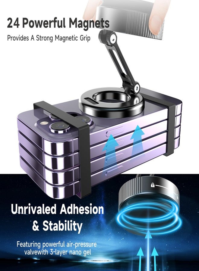 YAOKEEP 360° Adjustable Vacuum Magnetic Car Phone Holder for Your Car[ 96+LBS Suction & 2800gf Magnetic & Hands-Free Suction Cup ], Car Mount for Car/Gym/Shower for iPhone16 Pro Max15 14 13 12 Plus - Image 3