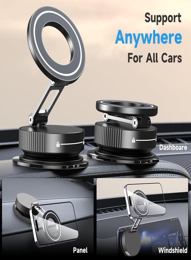 YAOKEEP 360° Adjustable Vacuum Magnetic Car Phone Holder for Your Car[ 96+LBS Suction & 2800gf Magnetic & Hands-Free Suction Cup ], Car Mount for Car/Gym/Shower for iPhone16 Pro Max15 14 13 12 Plus - Image 4