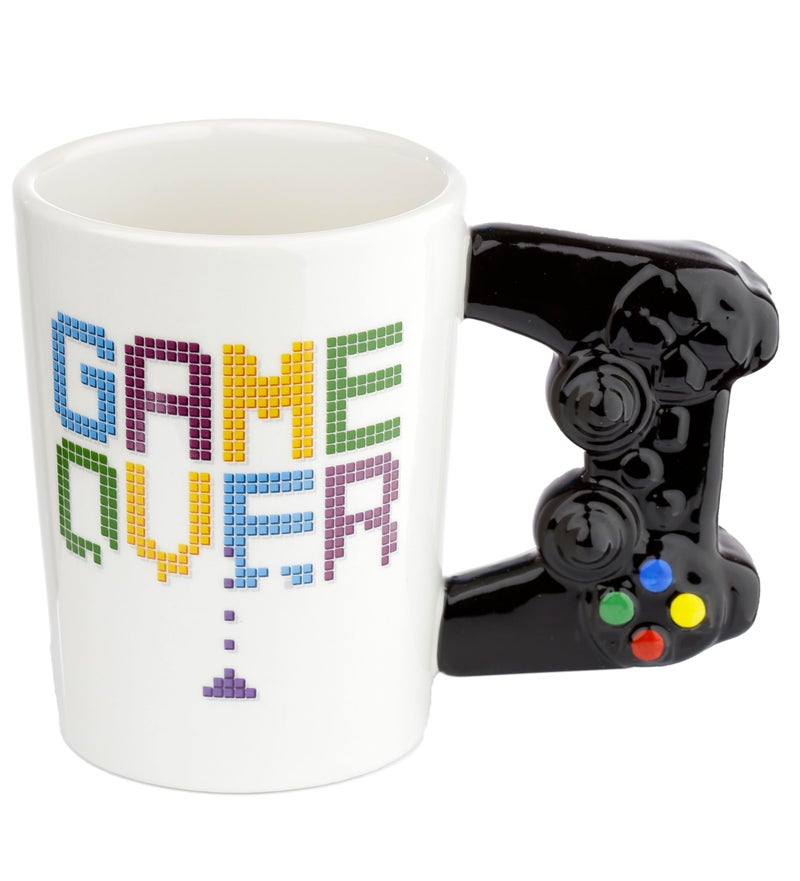Puckator Game Over Game Controller Ceramic Shaped Handle Tea Coffee Mug - Funny Home Accessories Cute Gifts for Girlfriend Large Mugs for Men Women Hot Drinks Cups Presents Secret Santa Gift Cup Set - Image 1