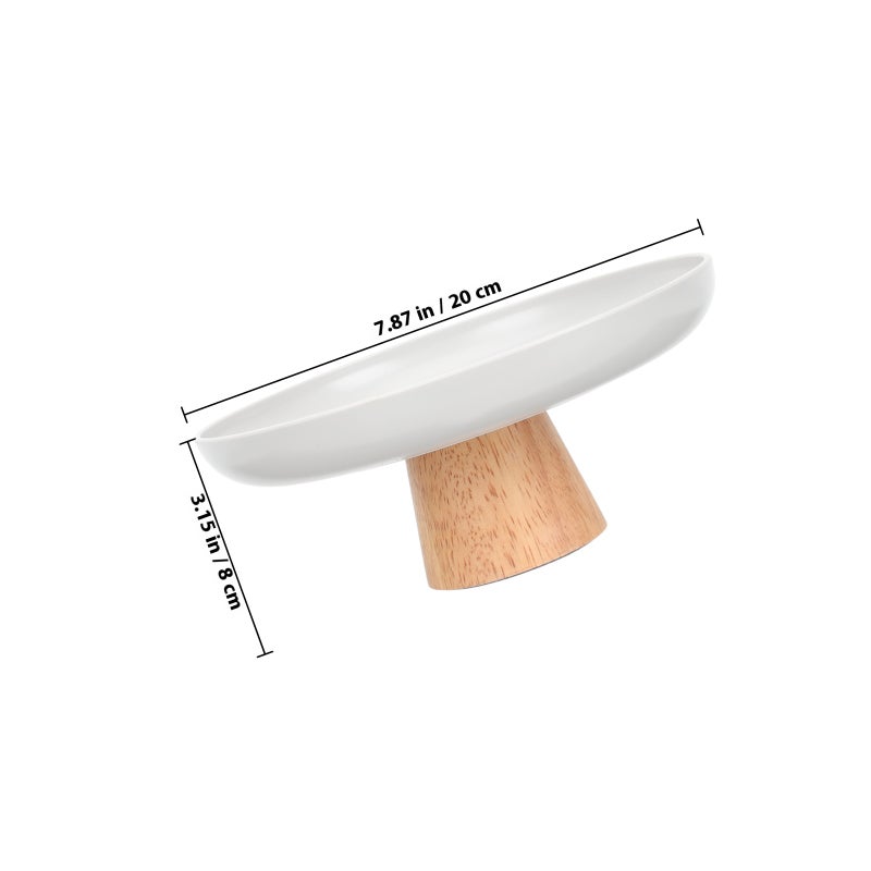 Footed Cake Tray Wood Cake Holder Food Foretaste Plate Footed Display Plate - Image 2