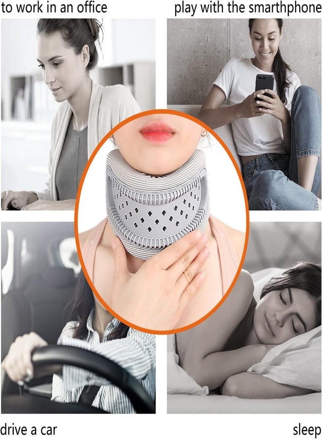 Xemz Neck Support Brace, Soft Foam Cervical Collar, Breathable Adjustable Neck Brace for Neck Pain and Support, Women and Men Cervical Spine Pressure Relief, Keep Vertebrae Stable and Aligned (Gray) - Image 5