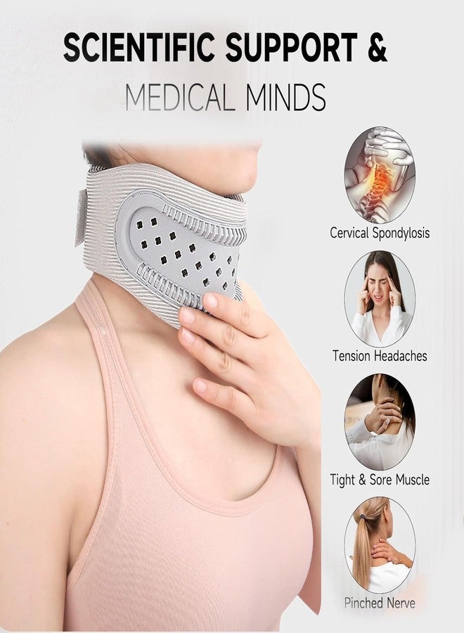 Xemz Neck Support Brace, Soft Foam Cervical Collar, Breathable Adjustable Neck Brace for Neck Pain and Support, Women and Men Cervical Spine Pressure Relief, Keep Vertebrae Stable and Aligned (Gray) - Image 4