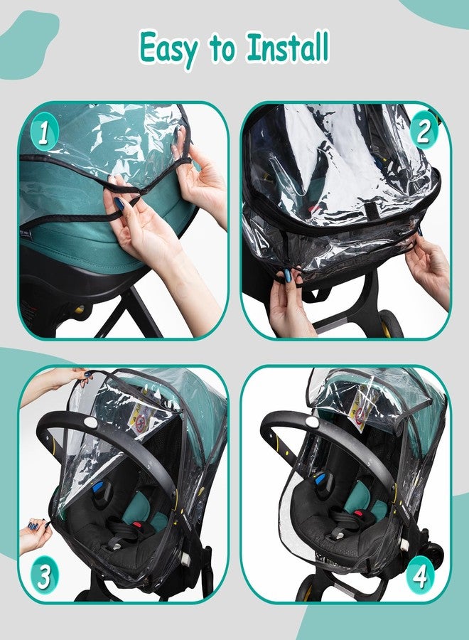 TRIPDAILY Rain Cover, Compatible with Doona Infant Car Seat Stroller, Protects from Rain, Snow, Wind, Cold, Side Ventilation Holes, Rain Cover for Stroller, Stroller Cover Accessories - Image 4