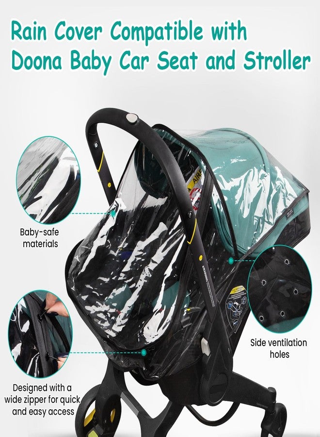 TRIPDAILY Rain Cover, Compatible with Doona Infant Car Seat Stroller, Protects from Rain, Snow, Wind, Cold, Side Ventilation Holes, Rain Cover for Stroller, Stroller Cover Accessories - Image 3