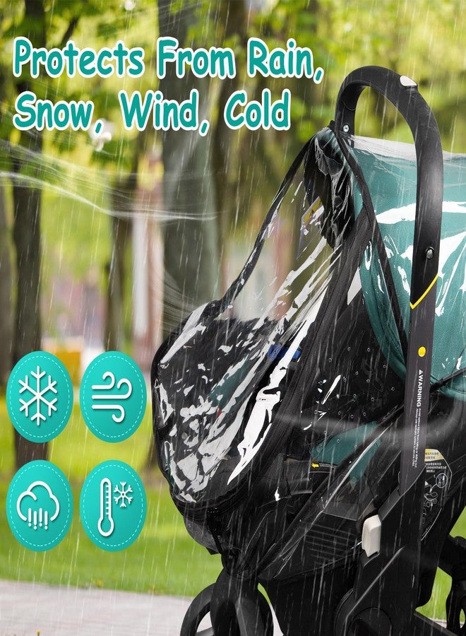 TRIPDAILY Rain Cover, Compatible with Doona Infant Car Seat Stroller, Protects from Rain, Snow, Wind, Cold, Side Ventilation Holes, Rain Cover for Stroller, Stroller Cover Accessories - Image 2