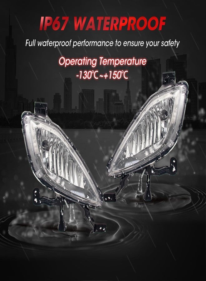 WEZEMLIGHT Fog Lights Assembly Compatible With Hyundai Elantra 2011-2013 Included Switch And Wiring Kit OEM Part Number:922023X020, 922013X020, HY2592140, HY2593140(Clear Lens) - Image 4