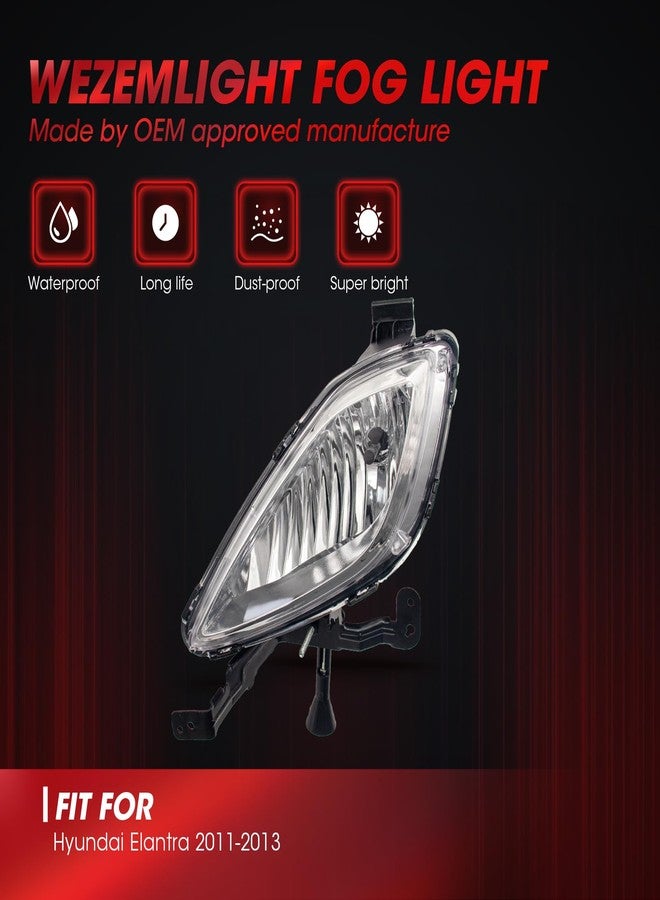 WEZEMLIGHT Fog Lights Assembly Compatible With Hyundai Elantra 2011-2013 Included Switch And Wiring Kit OEM Part Number:922023X020, 922013X020, HY2592140, HY2593140(Clear Lens) - Image 5