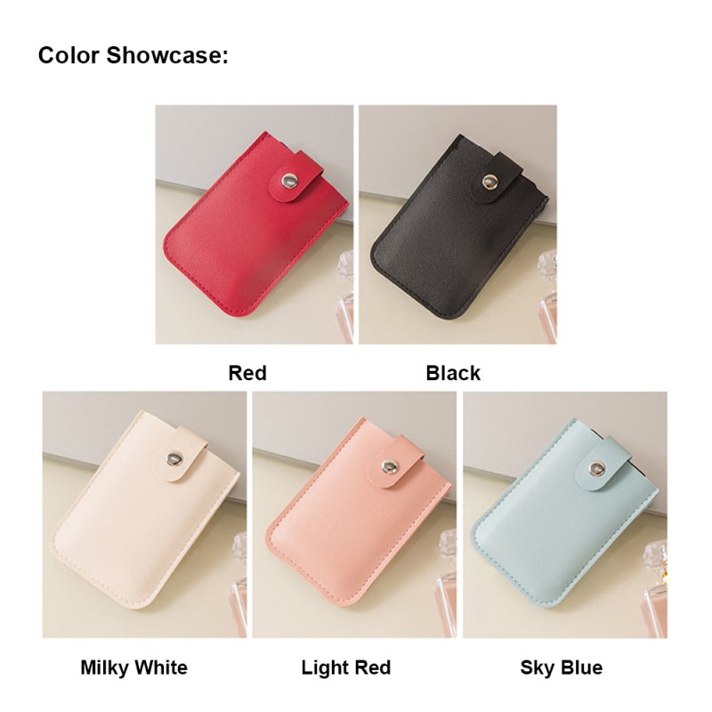 Pull-Out Card Holder Red Premium PU Leather Water-Resistant Wallet - Anti-Slip Snap Button Secure Quick Access for Travel Everyday On-The-Go Use - Image 3