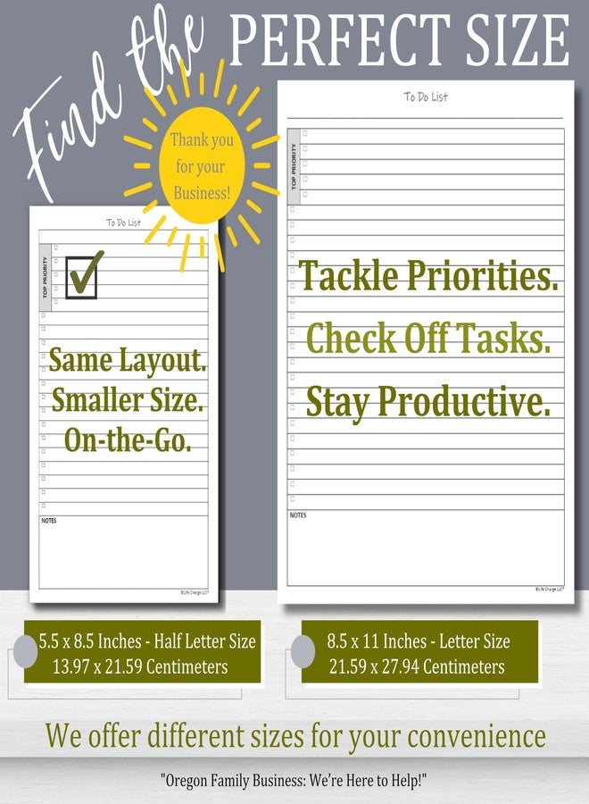 Life Charge TO DO List Planner Notepad, 50 Page Planning Pad. Undated ToDo Checklist w/Priority & Note Sections. Organize & Track Projects, Clients or Daily Tasks. 8.5 X 11, A4 Sheets. - Image 3