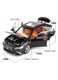 Swift 1:24 لكزس ES300 نموذج سيارة سبيكة دييكاست لعبة سيارة قابلة للتجميع مع لعبة الضوء والصوت يمكن فتح باب السيارة للأولاد والأطفال الصغار هدية سيارة بيضاء  - Image 2