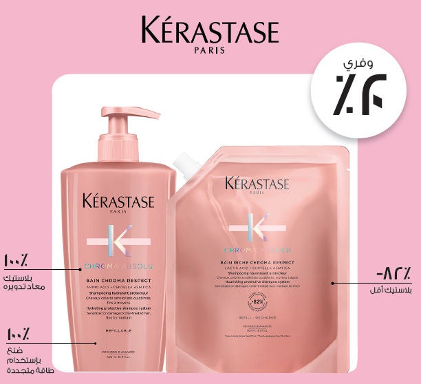 KERASTASE BAIN CHROMA RESPECT BOTTLE 500ML + refill pack