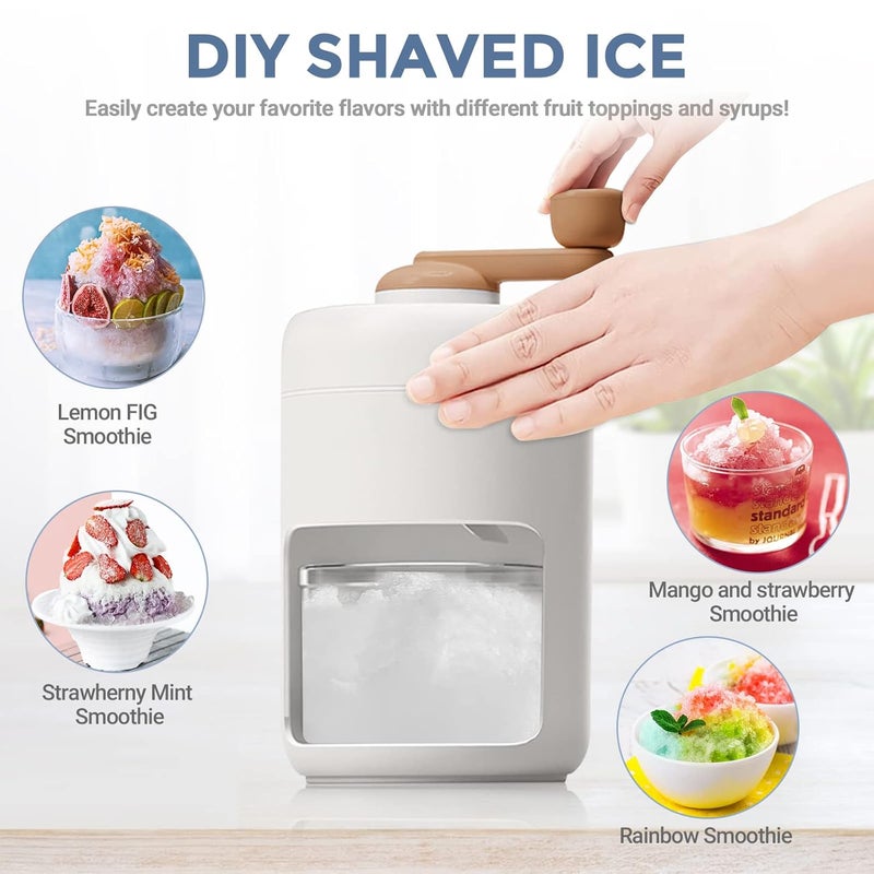 WingFly Manual Ice Crusher Slush Machine, Ice Shaver Cocktails, Portable Slushie Machines and Snow Cone Machine with Free Ice Cube Tray, BPA Free for Home Outdoor Use - Image 3