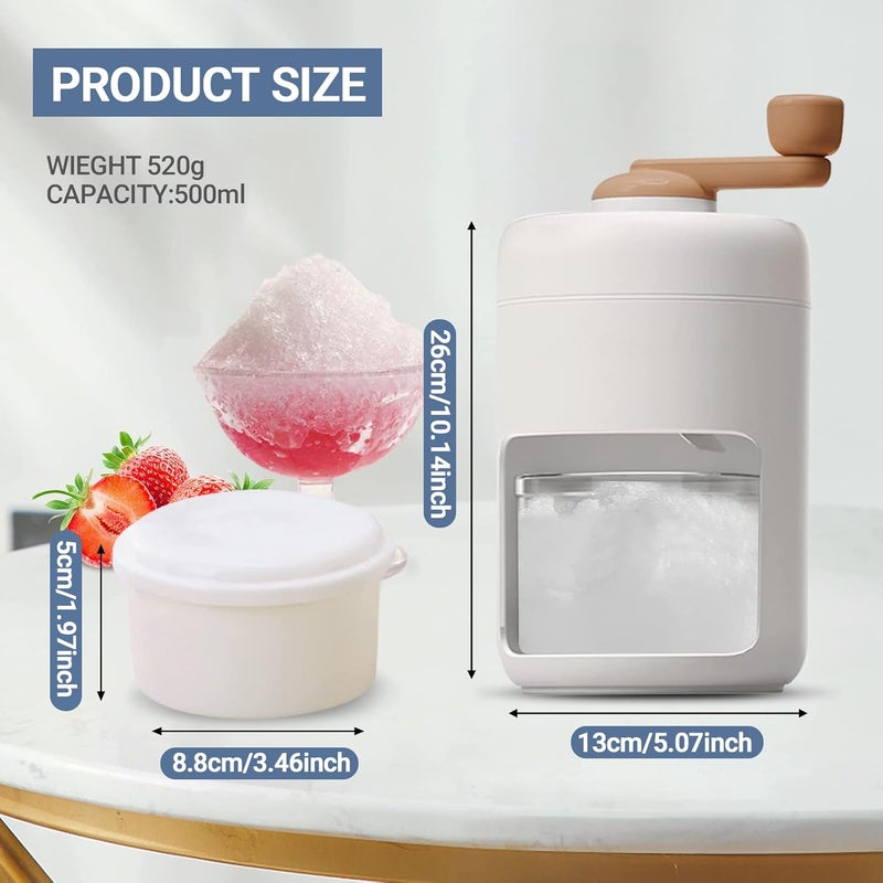 WingFly Manual Ice Crusher Slush Machine, Ice Shaver Cocktails, Portable Slushie Machines and Snow Cone Machine with Free Ice Cube Tray, BPA Free for Home Outdoor Use - Image 2